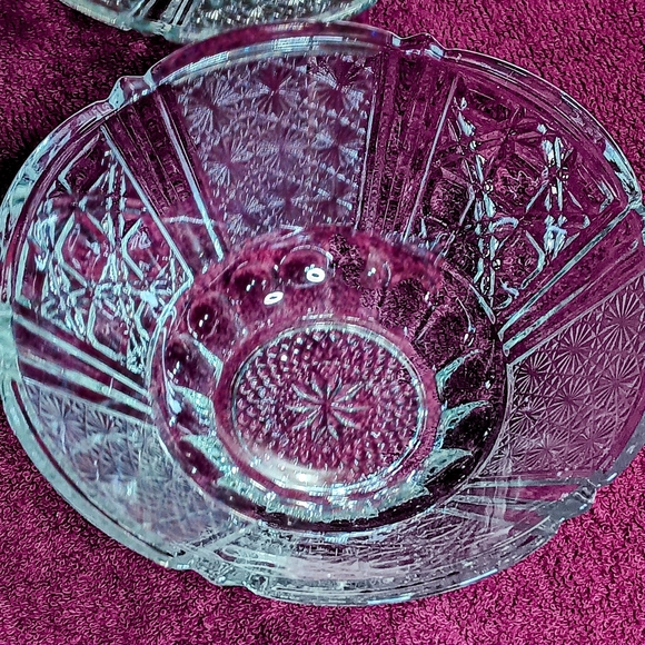 Vintage Fng Indonesia Daisy Button Pattern Glass Candy Bowl With Lid - Picture 12 of 12